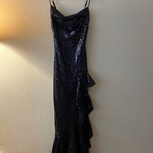 Lucy in the Sky Navy Sequin Prom Dress